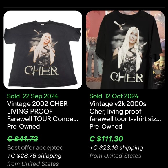 Vintage Cher Living Proof Tour T-Shirt / Large / 2002 / Alstyle - Picture 6 of 7